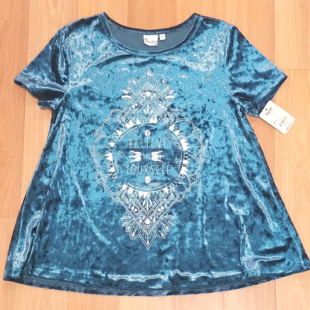MUDD Girls Velvet Swing Shirt